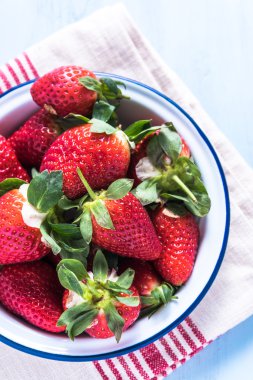 Emaye rustik kase taze çilek