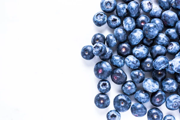 Fresh blueberry fruit on white border background — Stock Photo, Image