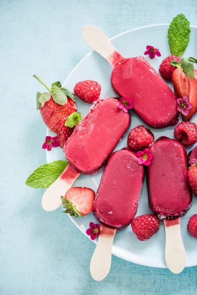 Homemade refreshing berry popsicle — Stock Photo, Image