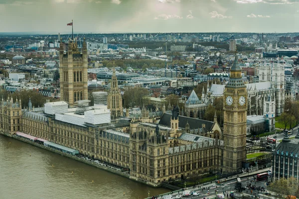 Palacio de Westminster, Parlamento en Londres vista aérea — Foto de Stock
