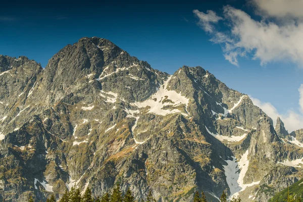 Snowy szczyt w wysokich górach — Zdjęcie stockowe