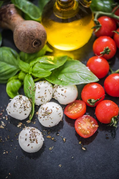 Čerstvá rajčata a mozzarella — Stock fotografie