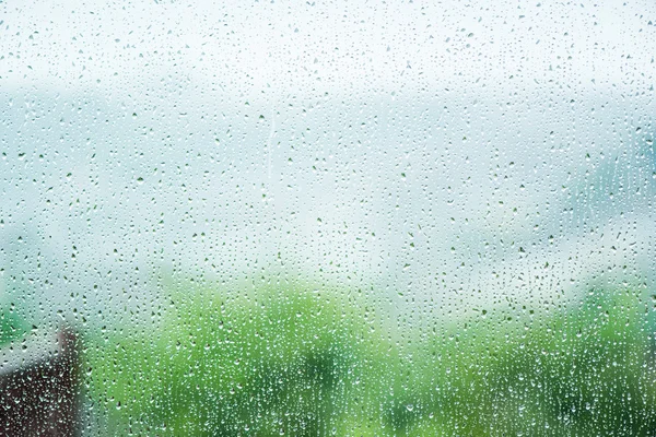 Rainy weather, view from window — Stock Photo, Image
