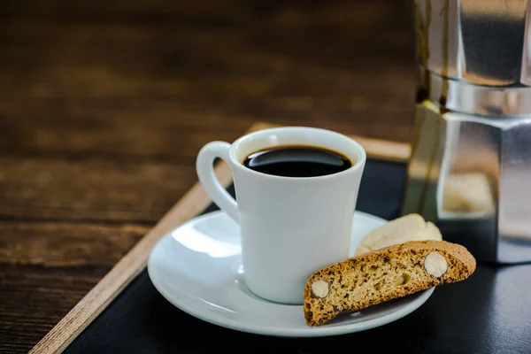 Morgens Kaffee mit Kuchen — Stockfoto