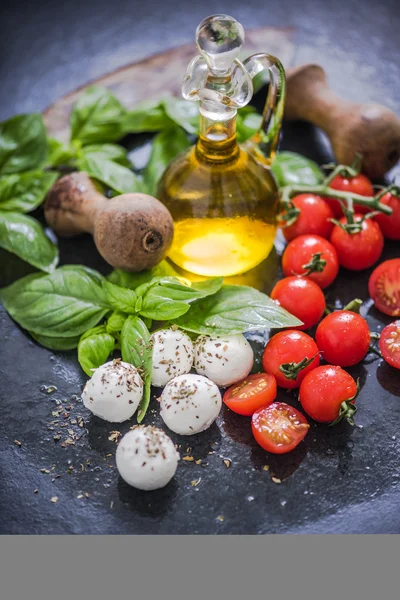 Italské čerstvé potraviny, hranice pozadí — Stock fotografie