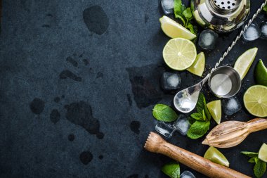 Küba mojito kokteyl, nane ROM ve kireç