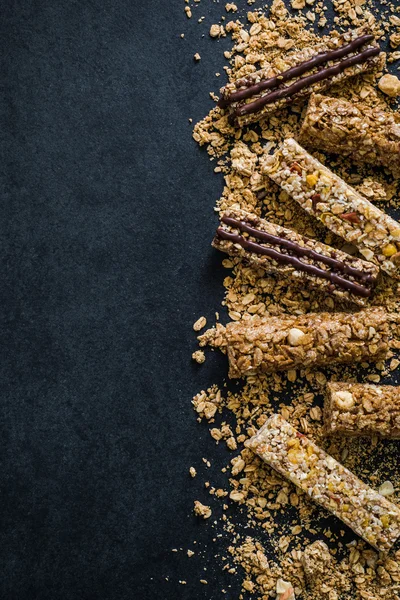 Muesli e barras de cereais — Fotografia de Stock