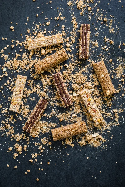 Muesli e barras de cereais — Fotografia de Stock