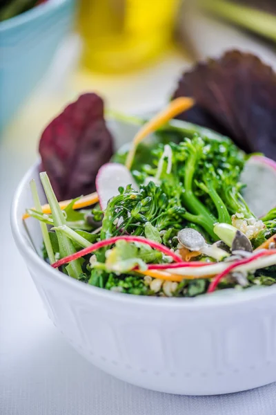 Salada de legumes com azeite — Fotografia de Stock