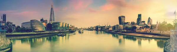 London panoramic toned picture from Tower Bridge — Stock Photo, Image