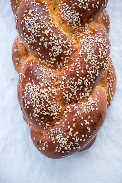 Traditionell Judisk Challah Bröd Gjord För Sabbat — Stockfoto