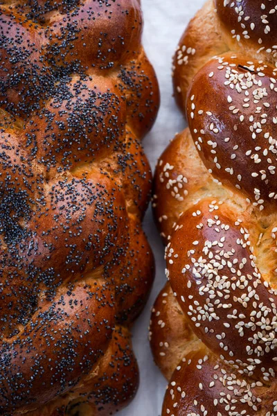 Traditionellt Judiskt Challah Bröd Gjort För Sabbaten Utmana Med Sesam — Stockfoto