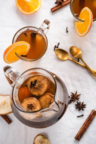 Warming Winter Tea Dried Fruits Rum — Stock Photo, Image