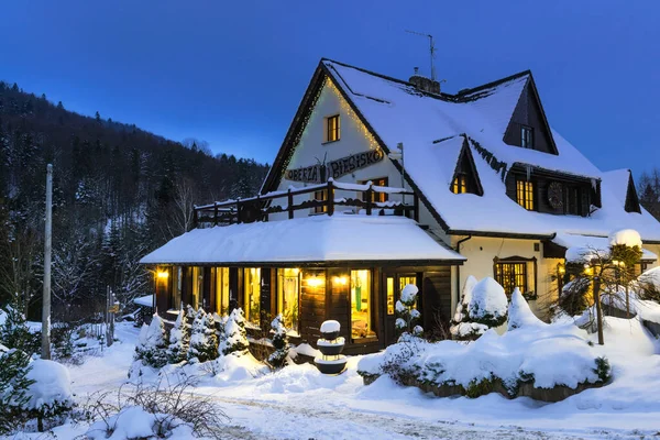 Przyslup Bieszczady Polonia Enero 2021 Las Fuertes Nevadas Región Las —  Fotos de Stock