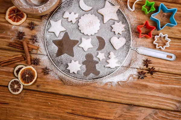 Festive baking and decorating cookies — Stock Photo, Image