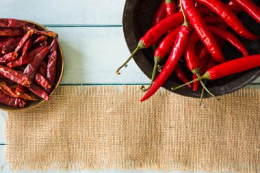 kopya alanı ile taze ve kuru biber