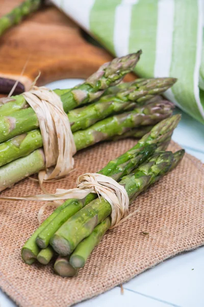 Fresh green bundles of asparagus — Stock Photo, Image