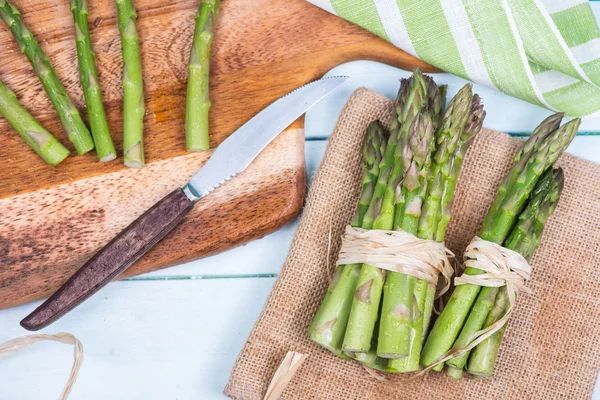 Fresh green bundles of asparagus — Stock Photo, Image