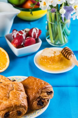 Avrupa kahvaltısı için masa hazır.