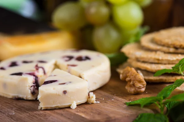 Close View Cranberry White Stilton Cheese — Stock Photo, Image