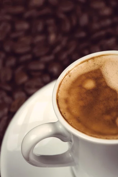 Vista da vicino sulla tazza di caffè espresso — Foto Stock