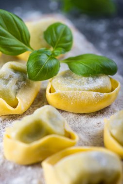Ana yemek, taze yapılmış mantı makarna çeşitleri