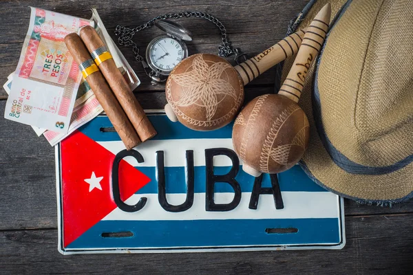 Viajes a Cuba concepto de artículos relacionados con las vacaciones — Foto de Stock