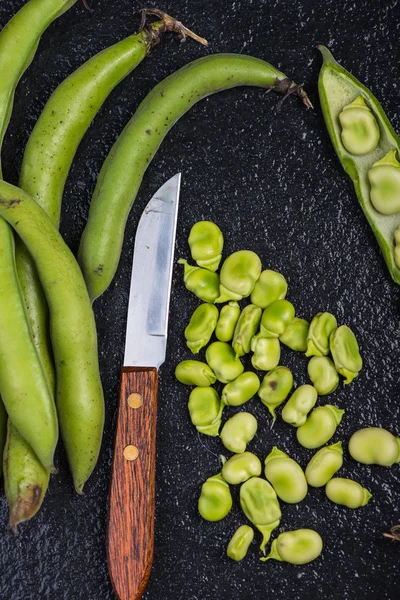 Boerderij verse rauwe braod bean — Stockfoto