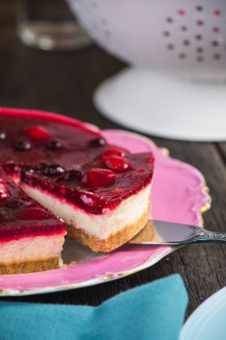 Ev yapımı yaz meyveleri meyve cheesecake