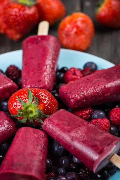 Homemade organic summer fruit ice cream — Stock Photo, Image