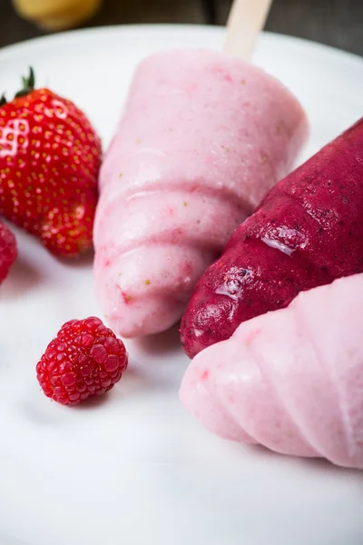 Sorvete de frutas de verão orgânico caseiro — Fotografia de Stock