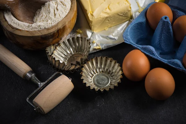 Baking background with ingredients — Stock Photo, Image