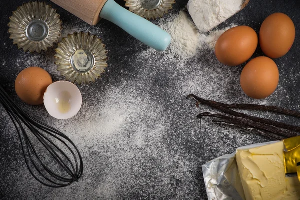 Baking background with ingredients — Stock Photo, Image