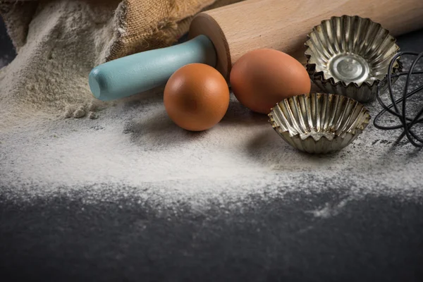 Baking background with ingredients — Stock Photo, Image