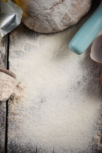 Wholegrain dough for homemade bread, food baking background — Stock Photo, Image