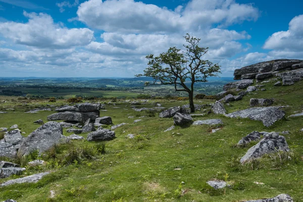 Piękny Krajobraz Dartmoor Maurów Chmury Devon — Zdjęcie stockowe