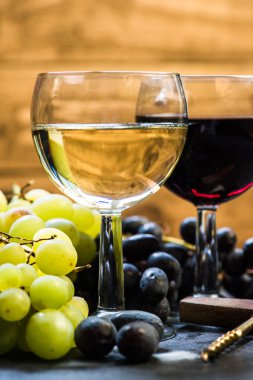 wine background, with grapes and bottle