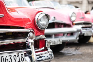 Havana, Cuba - September 22, 2015: Classic american car parked o
