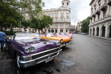 Havana, Cuba - September 22, 2015: Classic american car parked o