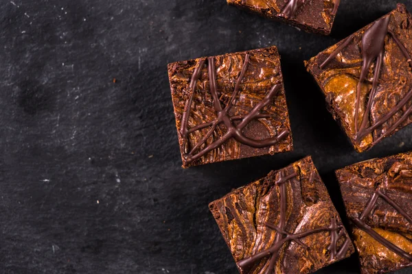 Σκοτεινή Σοκολάτα Brownies Σπιτικό Τεχνίτη — Φωτογραφία Αρχείου