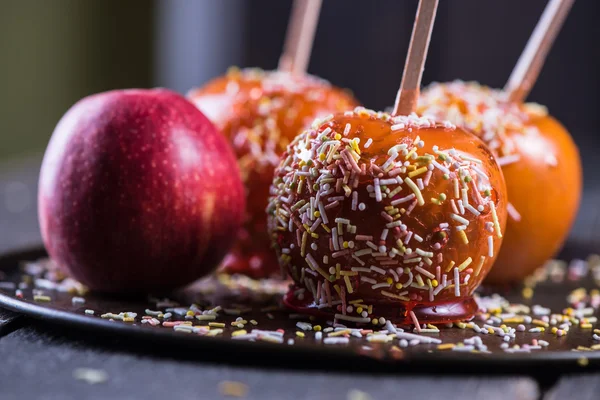 Dulce de Halloween, manzanas dulces — Foto de Stock