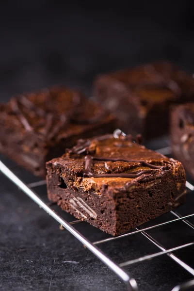 Domácí Řemeslné Čokoládové Brownies — Stock fotografie