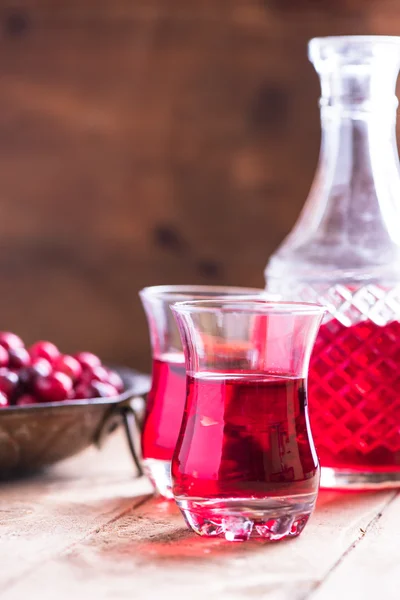 Homemade winter festive cranberry drink — Stock Photo, Image