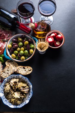 İspanyolca tapas, gıda sınır arka plan