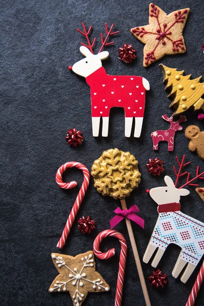 Navidad dulces festivos alimentos fondo — Foto de Stock