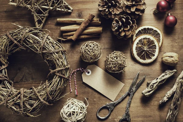 Voorbereiding voor de kerst, vintage foto — Stockfoto