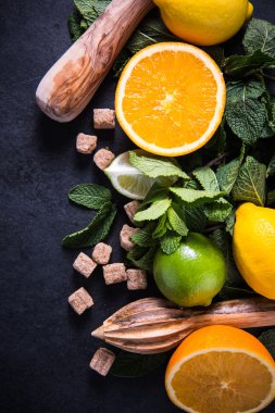 Ev yapımı limonata maddeler arka plan