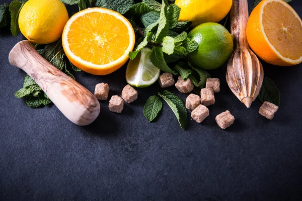 Homemade lemonade ingredients background — Stock Photo, Image