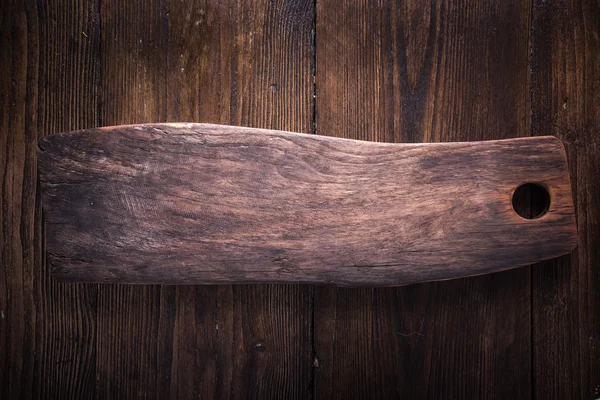 Rustic empty chopping board, food background — Stock Photo, Image