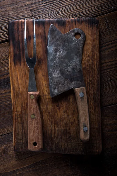 Vintage steak meat tools — Stock Photo, Image